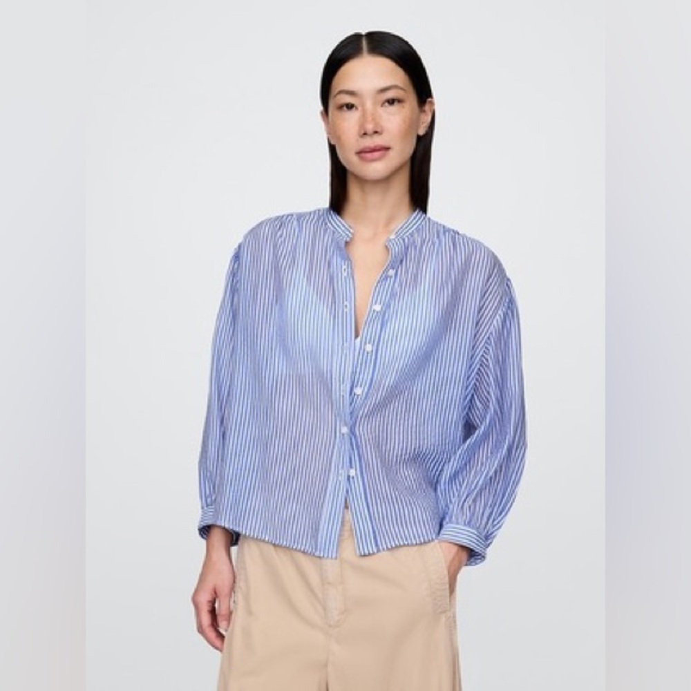 GAP Sheer Button-Front Shirt